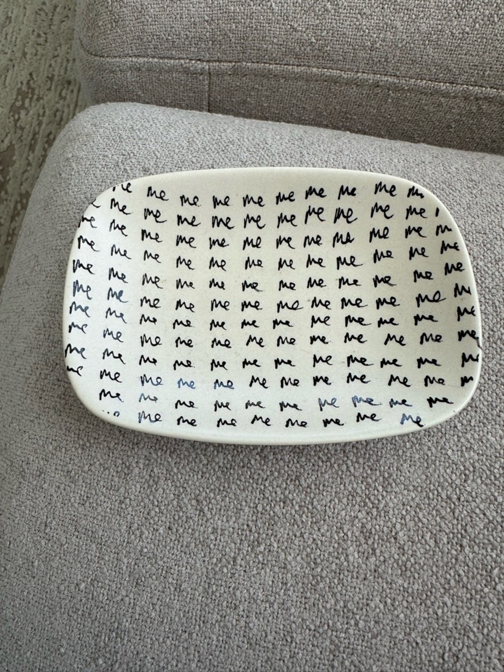 J. Crew White catch all Dish with "me" logo